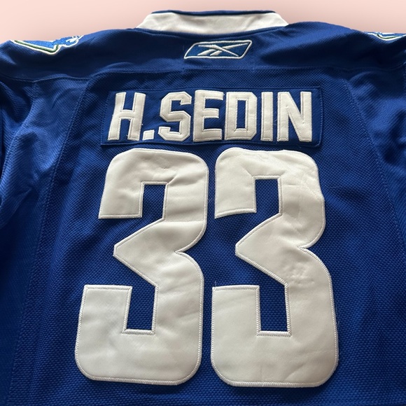 Youth NHL Vancouver Canuck Reebok Youth Hockey Jersey Henrik Sedin #33 Captain - Picture 8 of 9